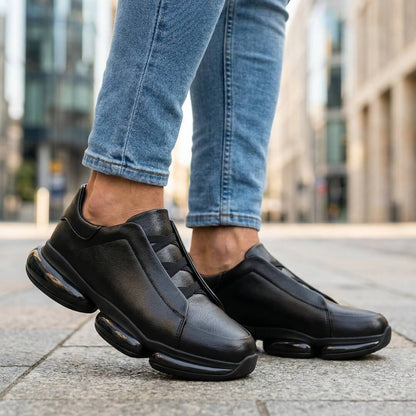 Men's Stylish Leather Sneakers for Fall and Winter Everyday Wear