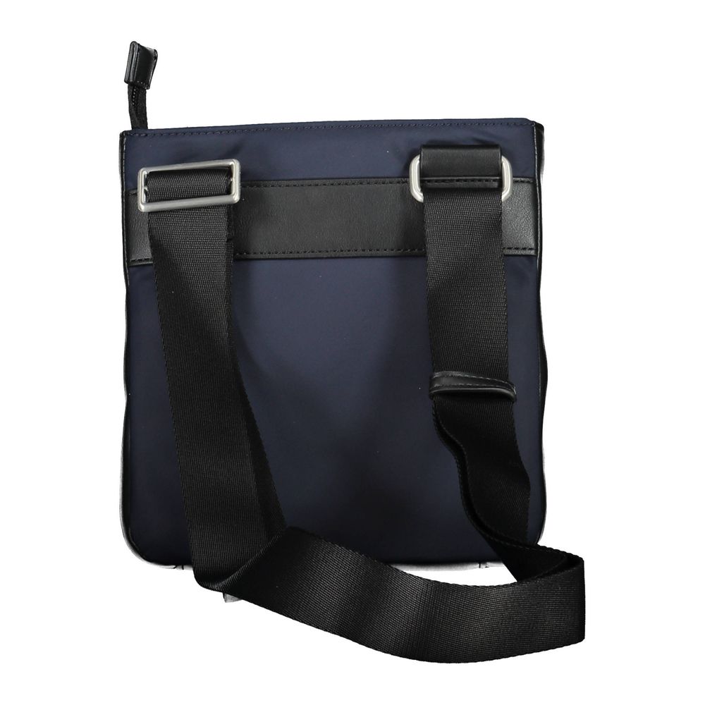 Blue Polyurethane Men's Shoulder Bag