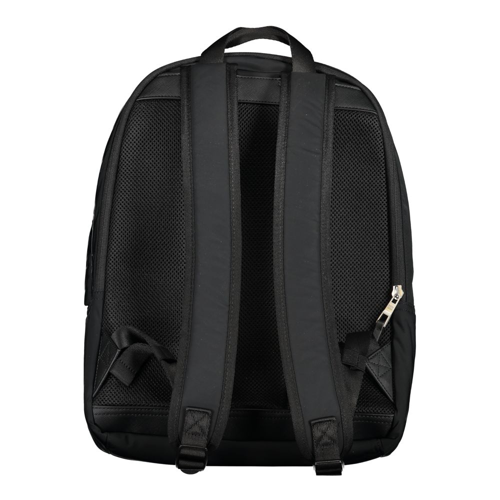 Black Polyester Men Backpack