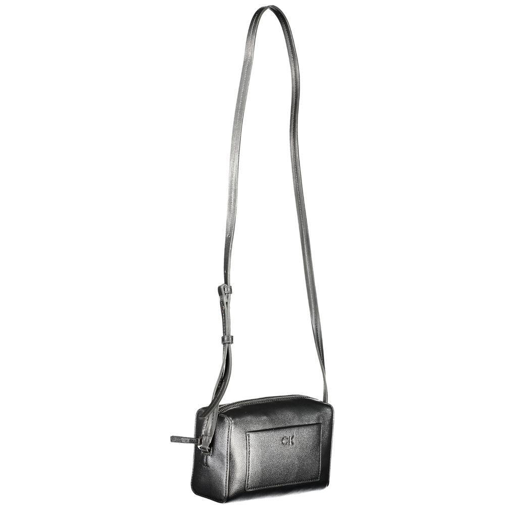 Black Polyester Women Shoulder Bag