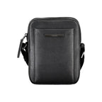 Black Polyurethane Men Shoulder Bag