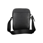 Black Polyurethane Men Shoulder Bag