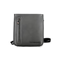 Black Polyurethane Men's Shoulder Bag