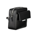 Black Polyurethane Women's Shoulder Bag
