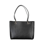 Black Polyurethane Women Handbag