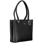 Black Polyurethane Women Handbag