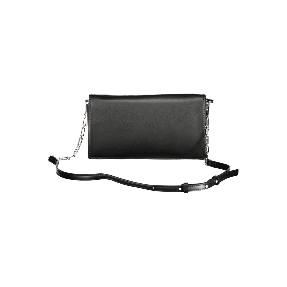 Black Polyester Women Shoulder Bag