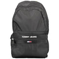 Black Recycled Polyester Men Backpack