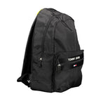 Black Recycled Polyester Men Backpack