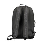 Black Recycled Polyester Men Backpack