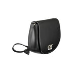 Black Polyurethane Women Shoulder Bag