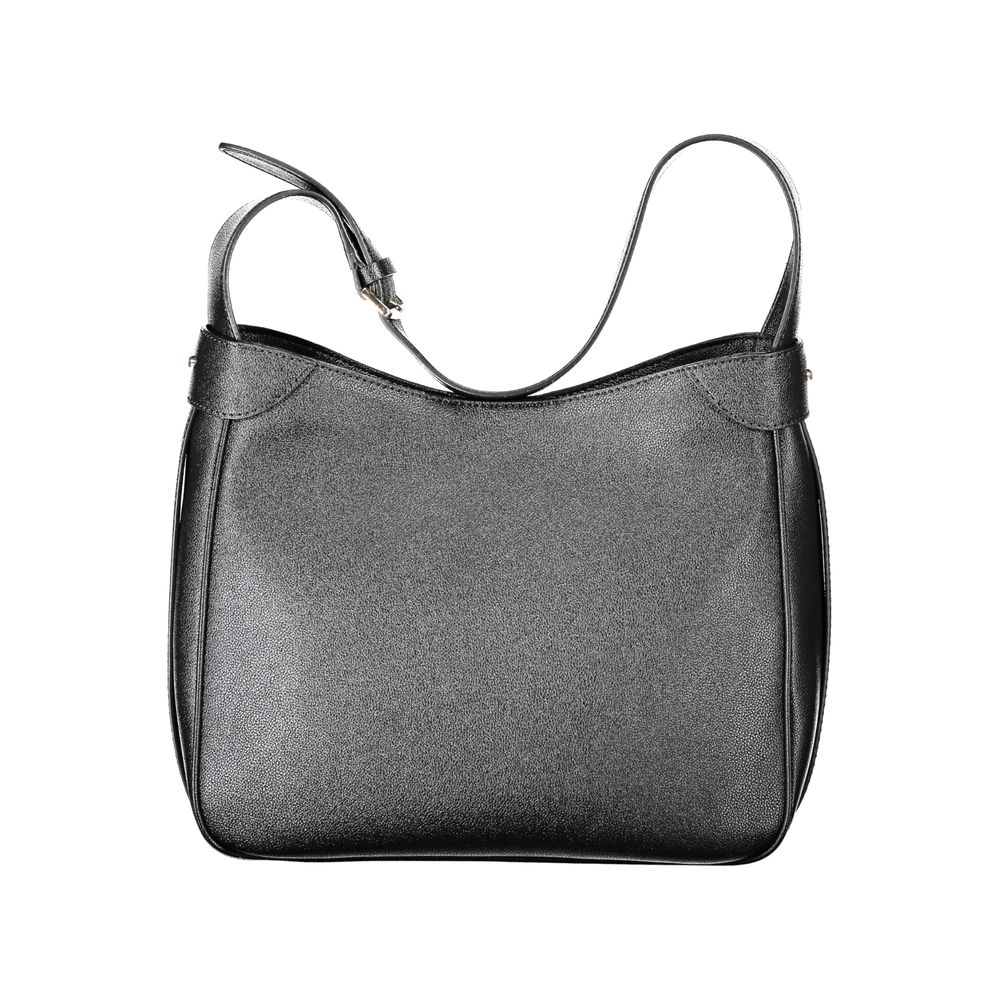 Black Polyurethane Women Handbag