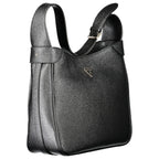Black Polyurethane Women Handbag