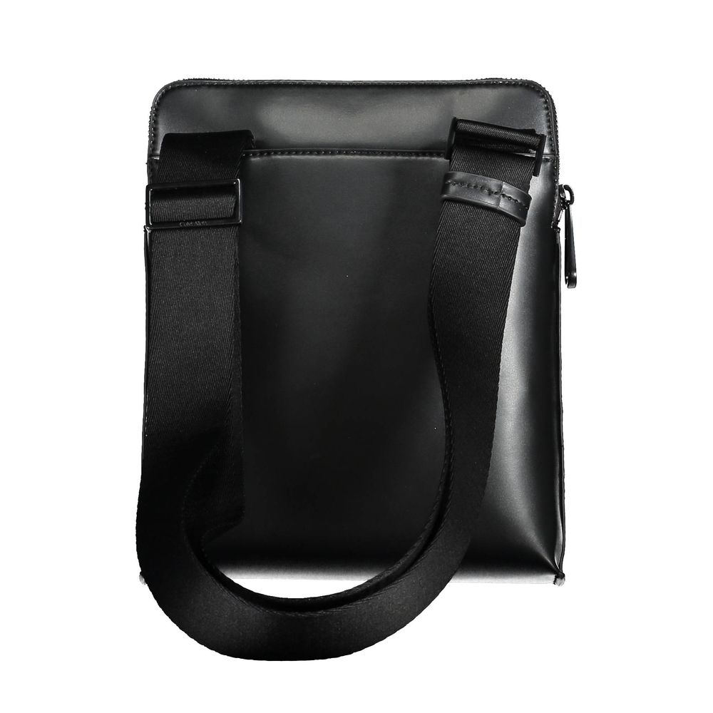Black Polyurethane Men's Shoulder Bag