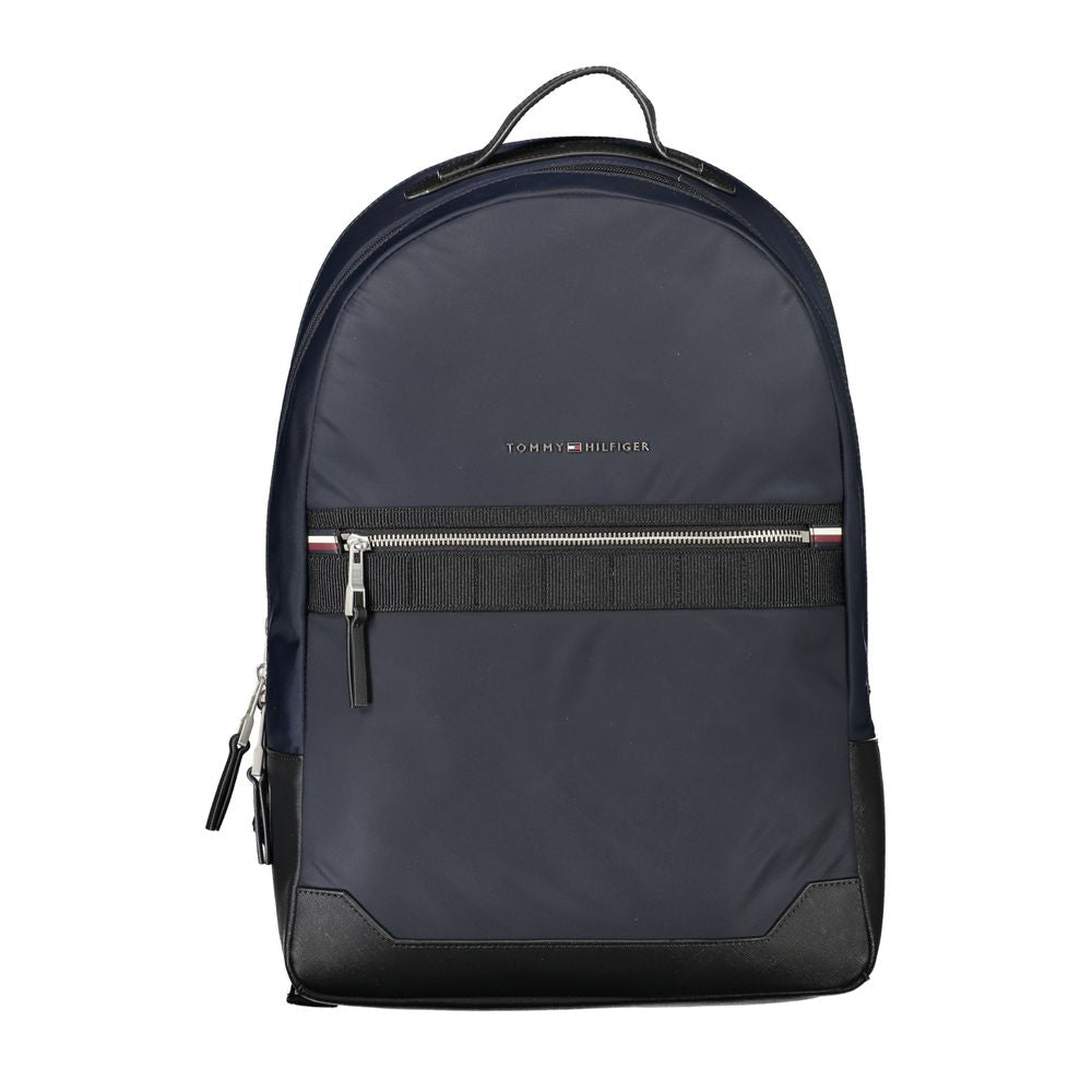 Blue Polyester Men Backpack