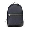 Blue Polyester Men Backpack