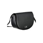 Black Polyurethane Women Shoulder Bag