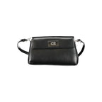 Black Polyester Women Handbag