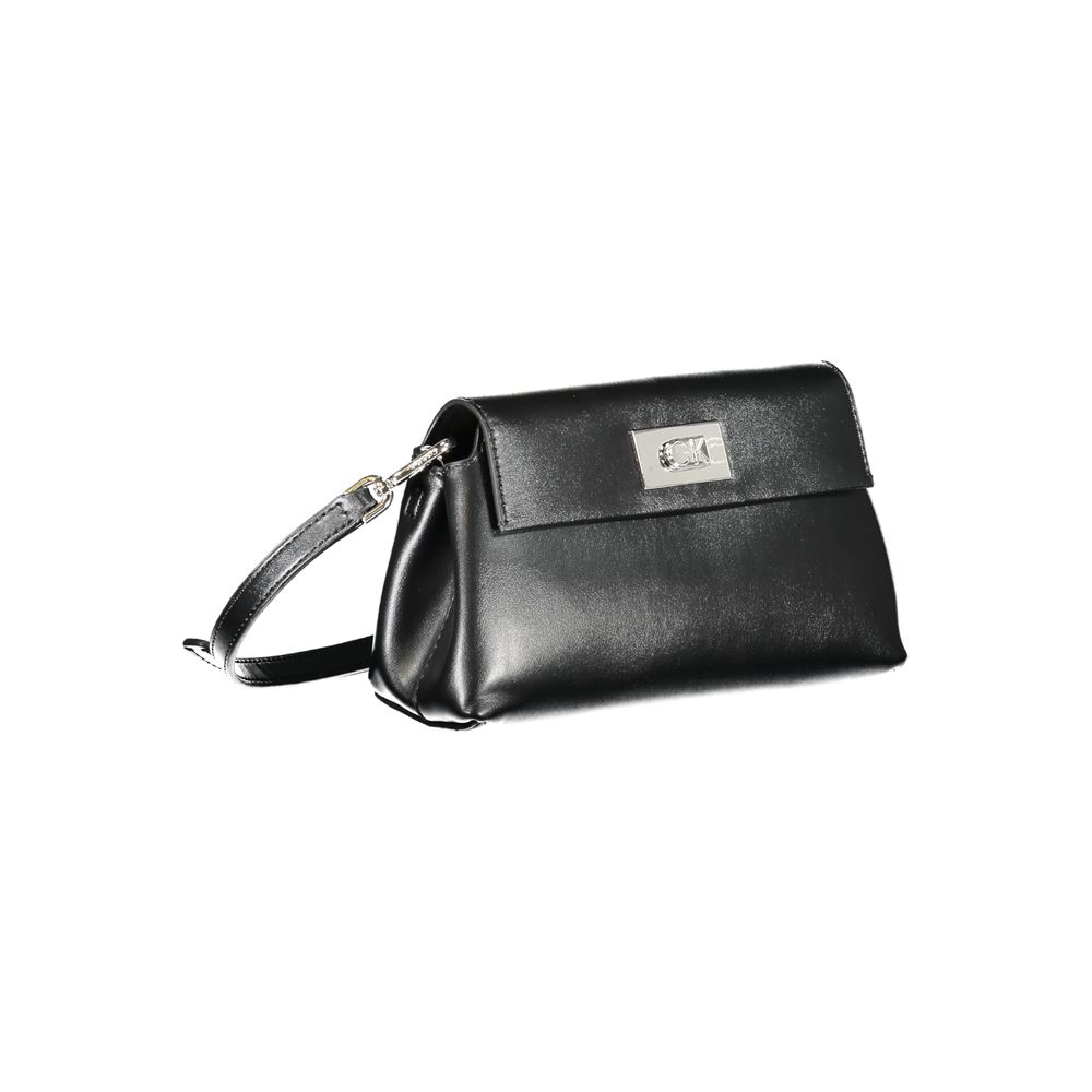 Black Polyester Women Handbag
