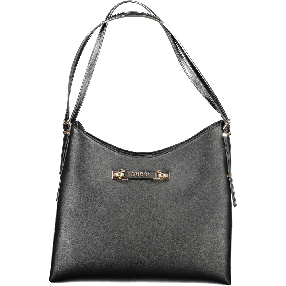 Black Polyurethane Women Handbag