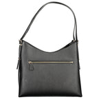 Black Polyurethane Women Handbag
