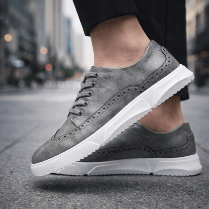 Men's Stylish Leather Brogue Sneakers for Daily Use Warm