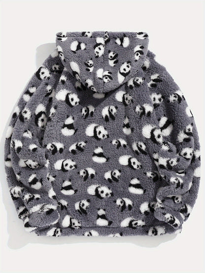 Men's Hooded Pullover Sweatshirt with Pattern Design for Daily Use