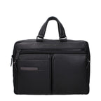 Black Leather Business And Laptop Bag