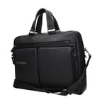 Black Leather Business And Laptop Bag