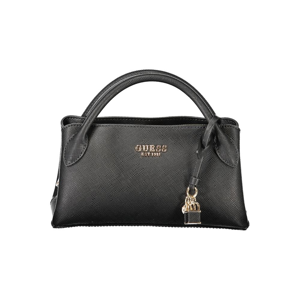 Black Polyurethane Women Handbag