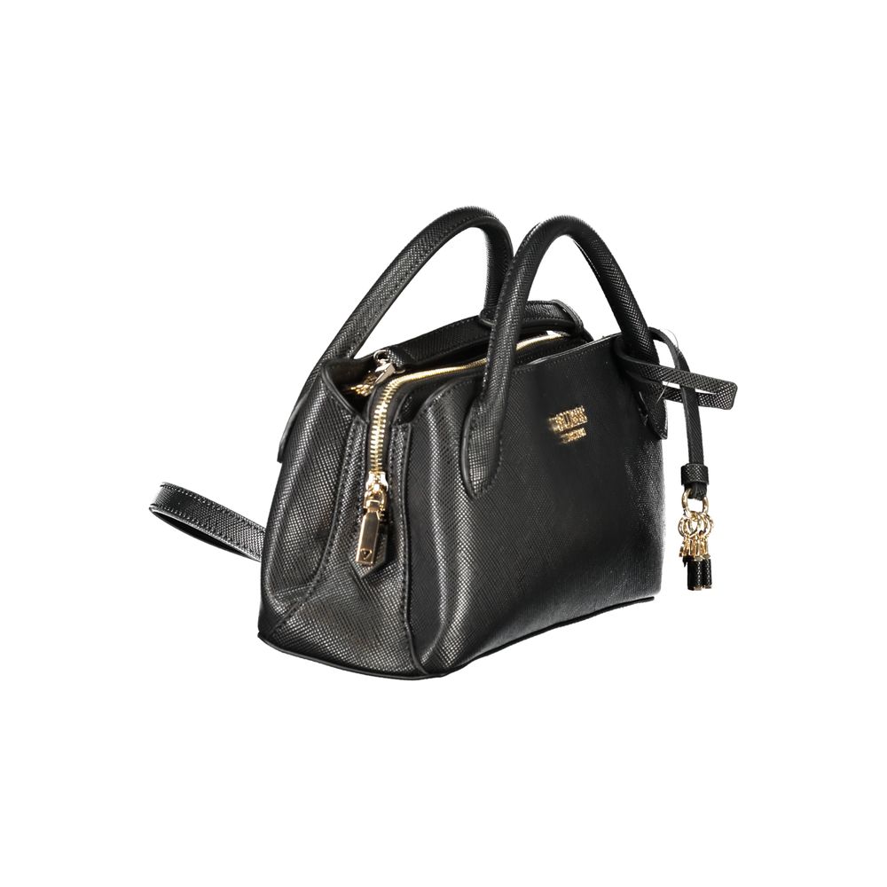 Black Polyurethane Women Handbag