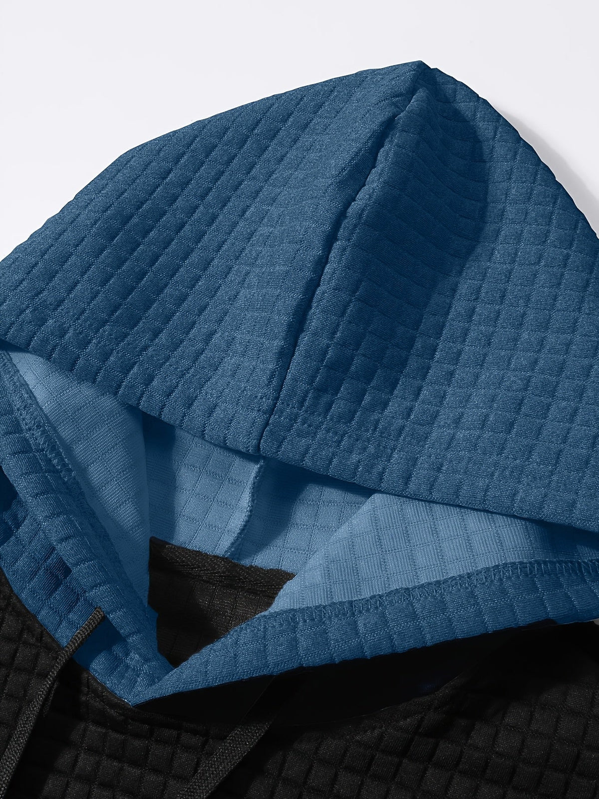 Men's Color-Block Textured Hoodie for Fall and Winter Everyday Wear