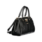 Black Polyurethane Women Handbag