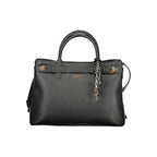Black Polyurethane Women Handbag
