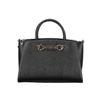 Black Polyurethane Women Handbag