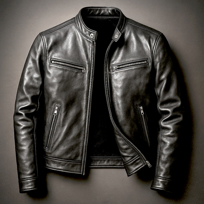 Men's Vintage Leather Jacket – Classic Design for All-Day Comfort