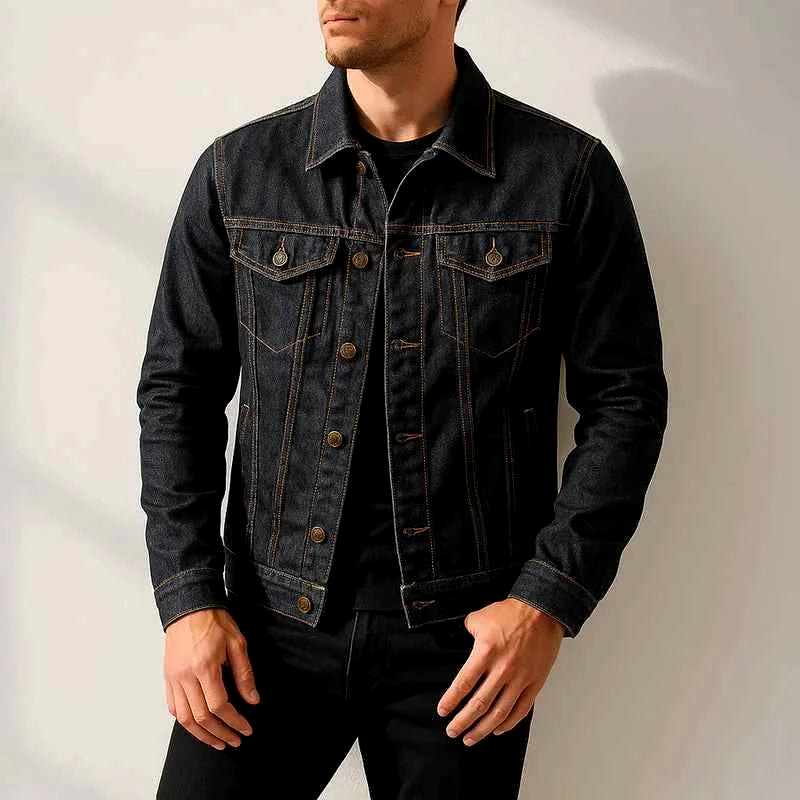 Men's Casual Lightweight Denim Jacket for Daily Use Warm