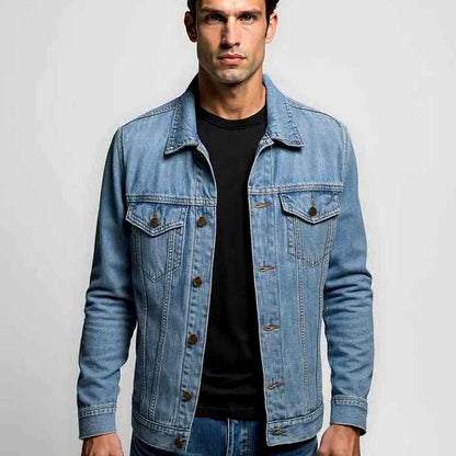 Men's Casual Lightweight Denim Jacket for Daily Use Warm