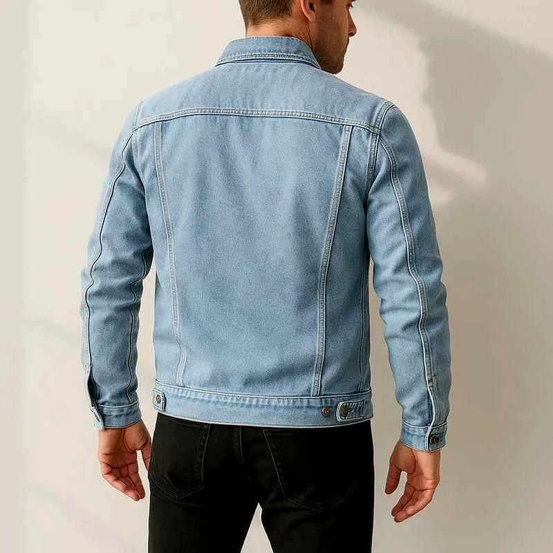 Men's Casual Lightweight Denim Jacket for Daily Use Warm