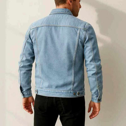 Men's Casual Lightweight Denim Jacket for Daily Use Warm