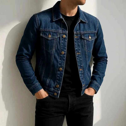 Men's Casual Lightweight Denim Jacket for Daily Use Warm