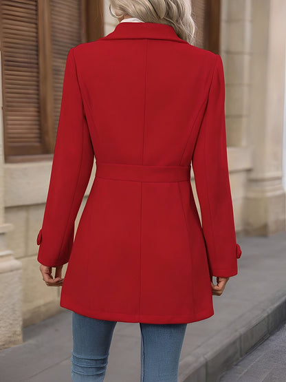 Women's Stylish Trench Coat with Adjustable Waist Belt for Daily Use