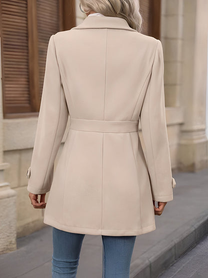 Women's Stylish Trench Coat with Adjustable Waist Belt for Daily Use