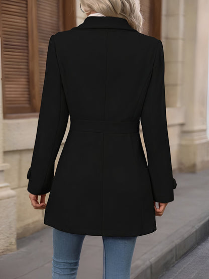 Women's Stylish Trench Coat with Adjustable Waist Belt for Daily Use