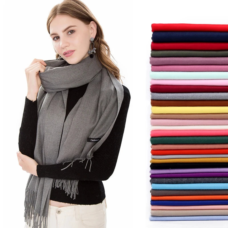 Women's Soft Cashmere Feel Pashmina Scarf for Travel and Winter