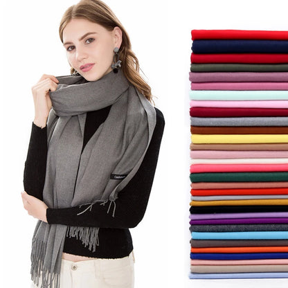 Women's Soft Cashmere Feel Pashmina Scarf for Travel and Winter