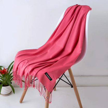 Women's Solid Cashmere Scarf - Warm Autumn Winter Shawl Wraps 34