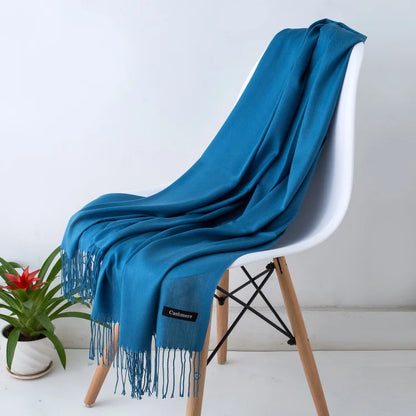 Women's Solid Cashmere Scarf - Warm Autumn Winter Shawl Wraps 29