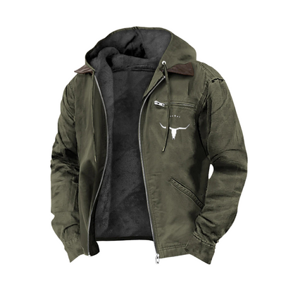 Men's Heavy Duty Vintage Jacket - Durable and Stylish Outerwear Green