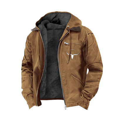 Men's Heavy Duty Vintage Jacket - Durable and Stylish Outerwear Brown
